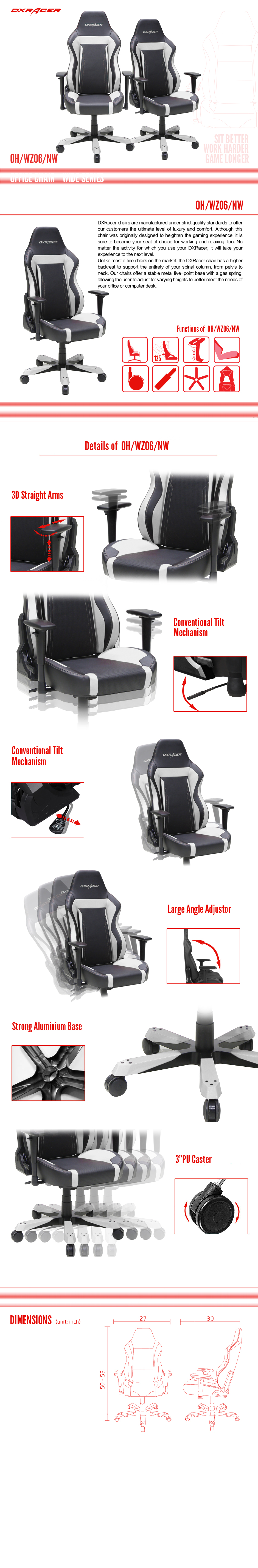 игровое кресло DXRacer Wide