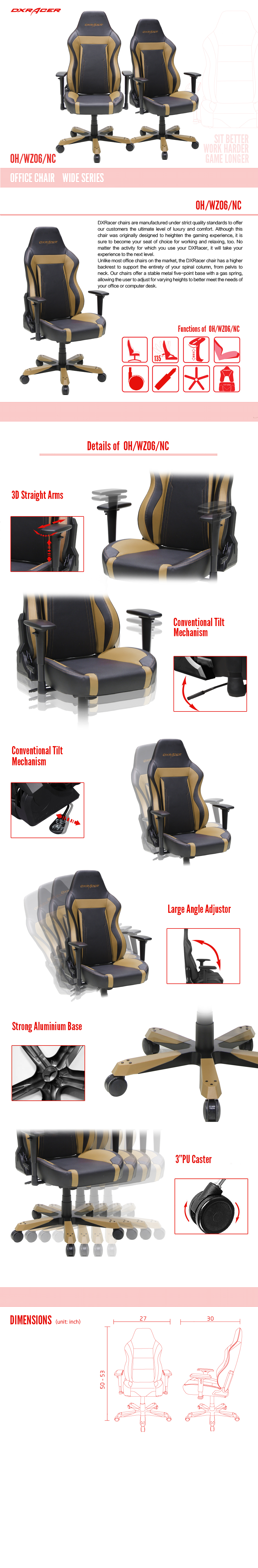 геймерское кресло DXRacer Wide